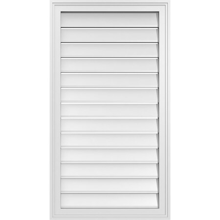 Ekena Millwork Vertical Surface Mount PVC Gable Vent: Functional, w/ 2"W x 1-1/2"P Brickmould Frame, 22"W x 40"H GVPVE22X4002SF